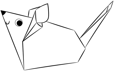 Paper Mouse Coloring Page